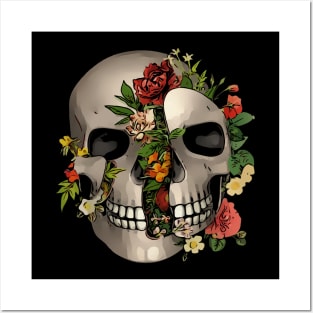 Flower Skull Posters and Art